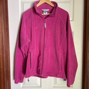 Columbia Women Fleece Jacket Full Zip Up With Pockets XL
